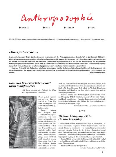 Anthroposophie Schweiz – Juli / August 2023