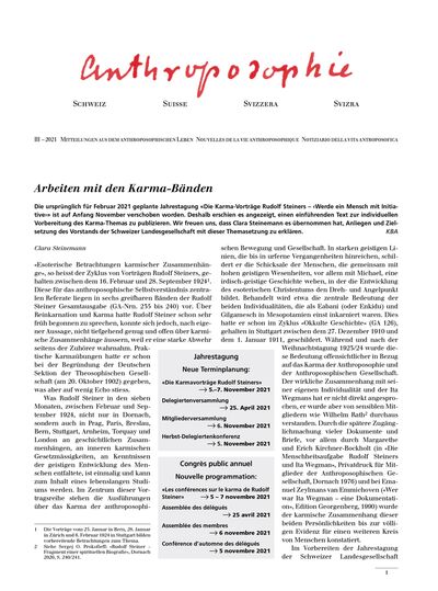 Schweizer Mitteilungen – März 2021